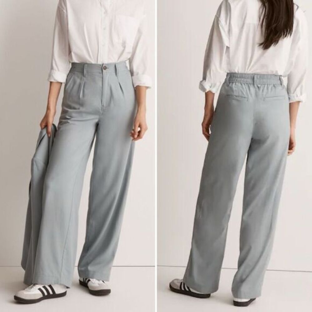 Madewell The Neale Straight-Leg Drapeweave Pant in Overcast Size 4